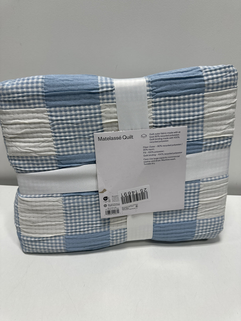 Full/Queen Matelasse Quilt Light Blue - Room Essentials™ - *Bedding