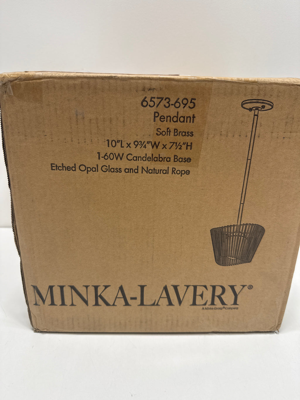 Minka Lavery 6573-695 Key Largo Pendant, 1-Light, 60 Total Watts, 10-in H x 7.5-in W, Soft Brass