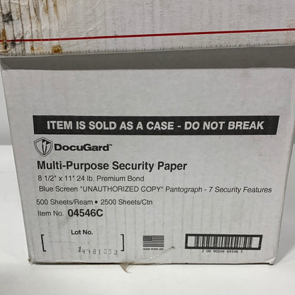 DocuGard Advanced Blue Multi-Purpose Security Paper, 7 Features, 8.5 x 11 Inches, 24 lb, 2500 Sheets (04546C)