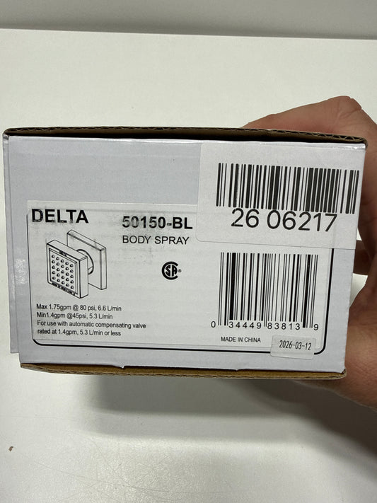 Delta Faucet 515-BL Surface Mount Body Spray, Matte Black