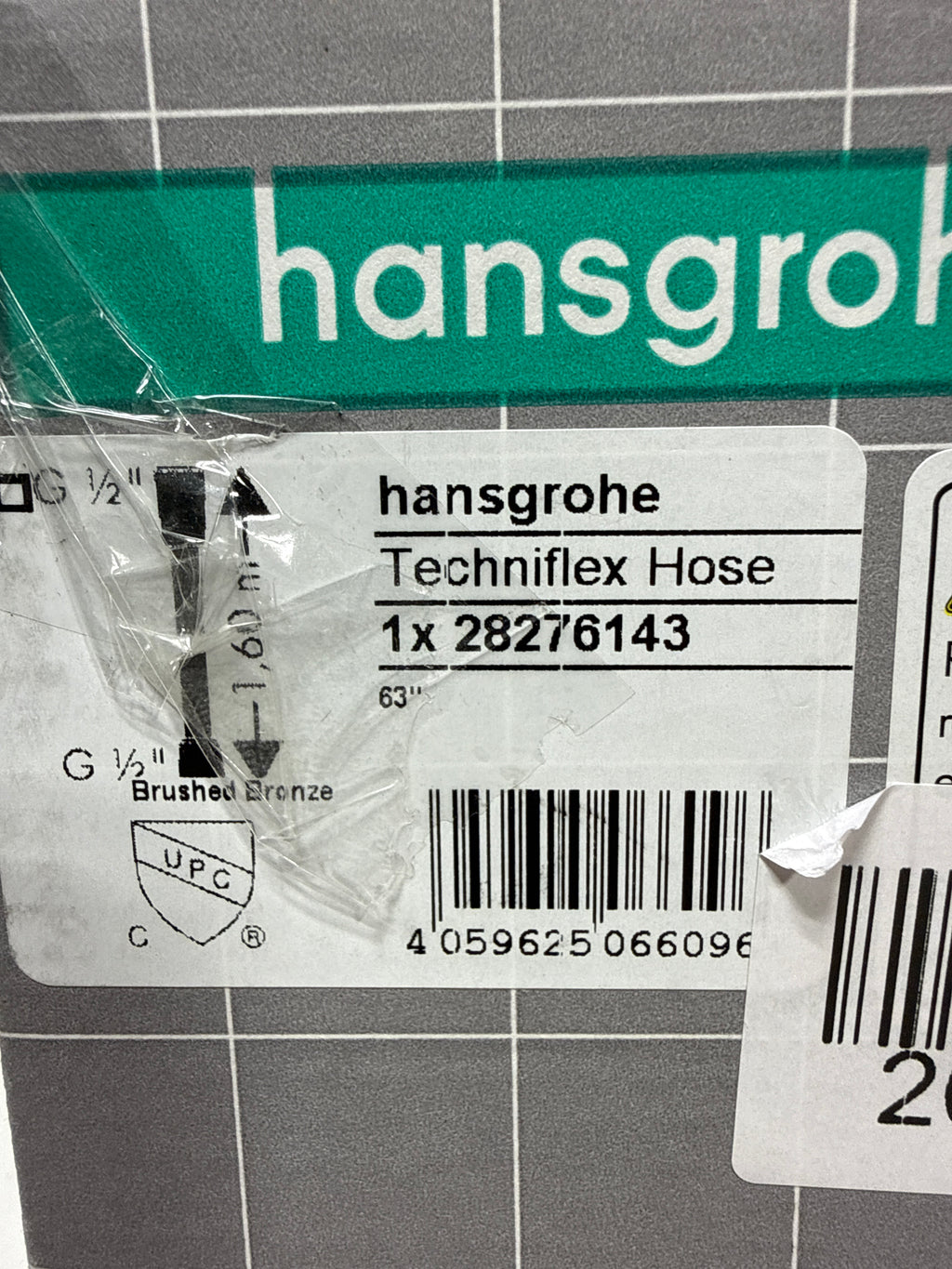 hansgrohe Techniflex Handheld Shower Replacement Shower Hose 63-inch Easy Install Modern Shower Hose in Brushed Bronze, 28276143