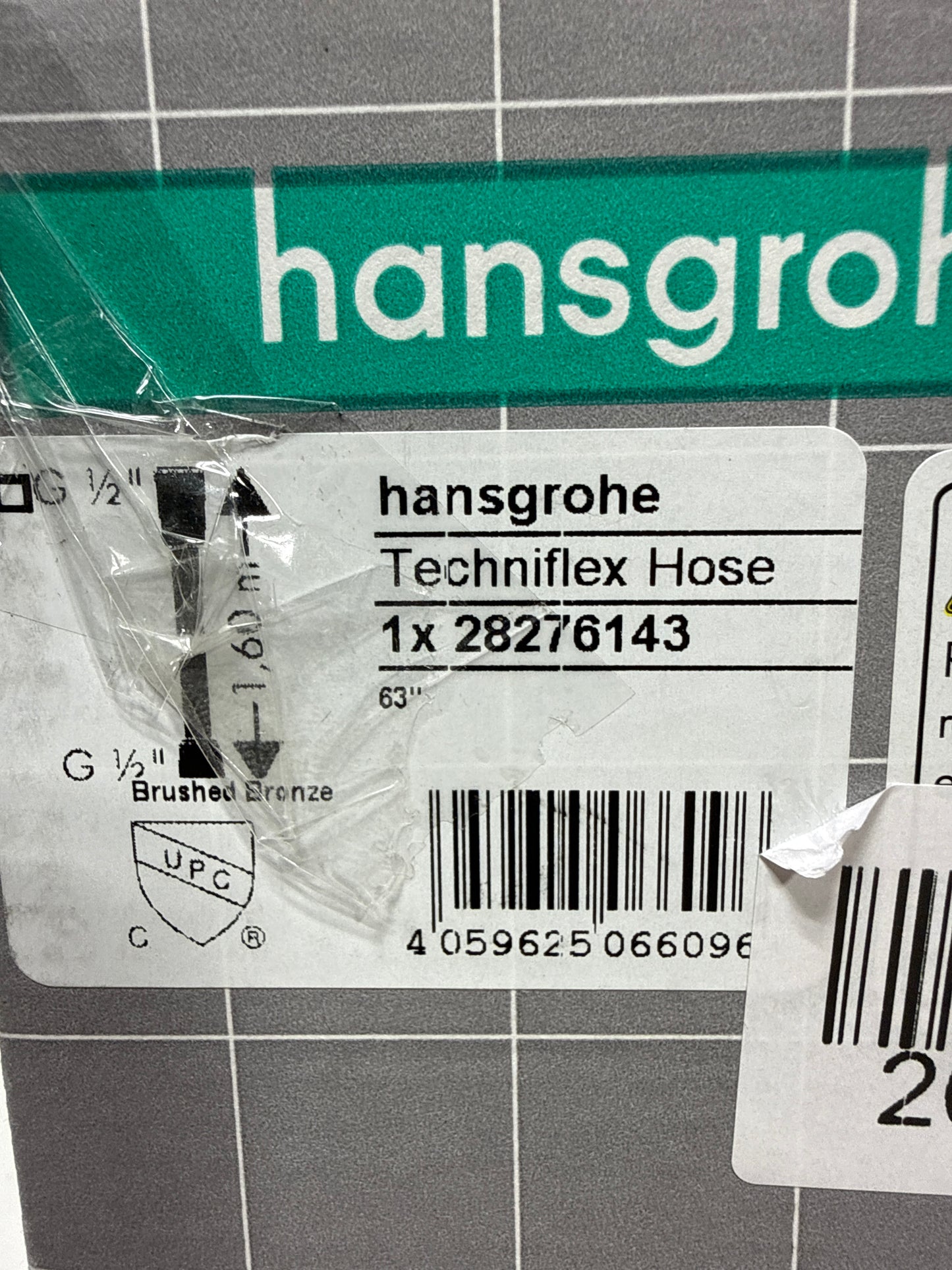 hansgrohe Techniflex Handheld Shower Replacement Shower Hose 63-inch Easy Install Modern Shower Hose in Brushed Bronze, 28276143