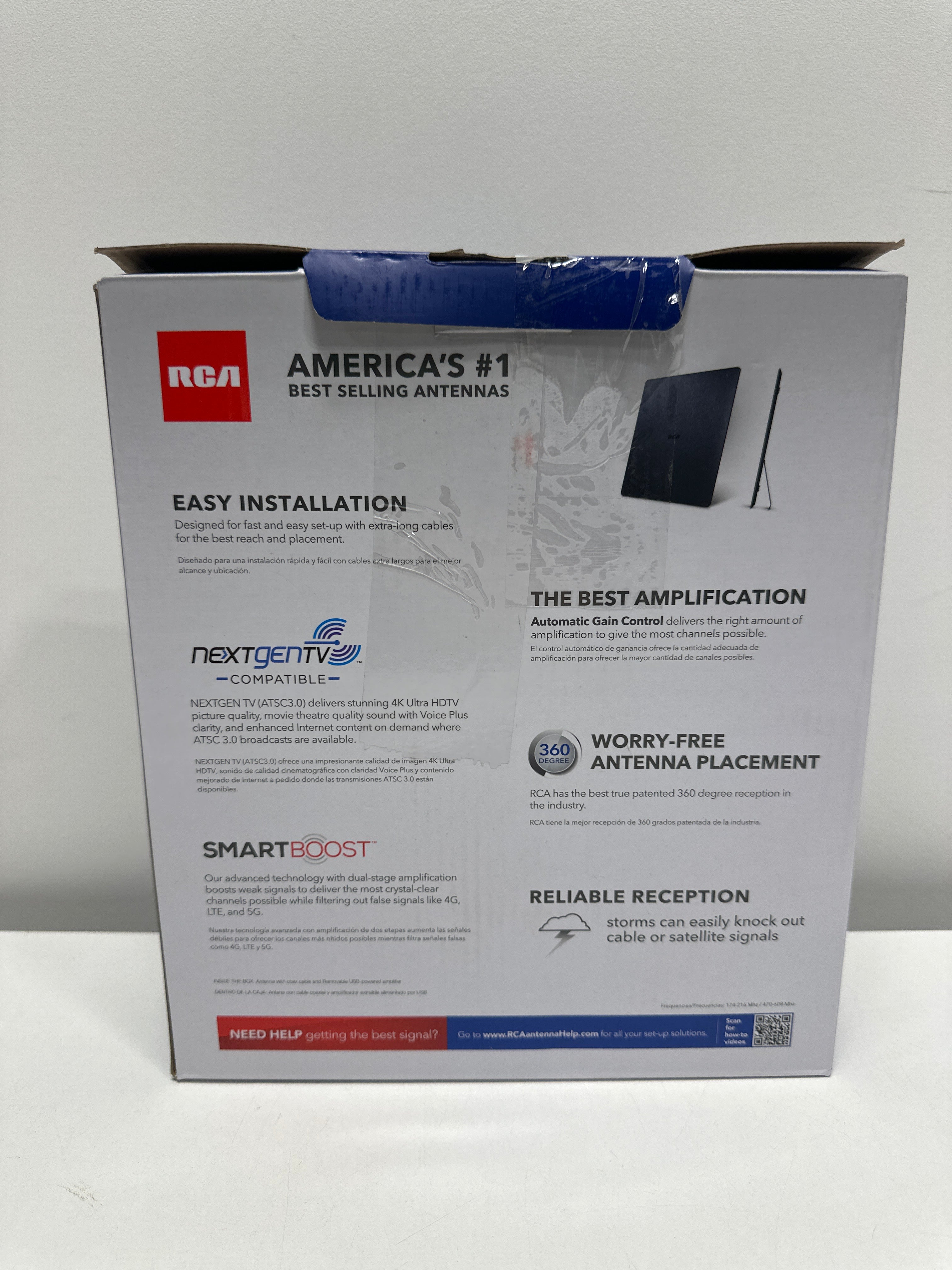 RCA - Indoor Flat Amplified HDTV Antenna - Black