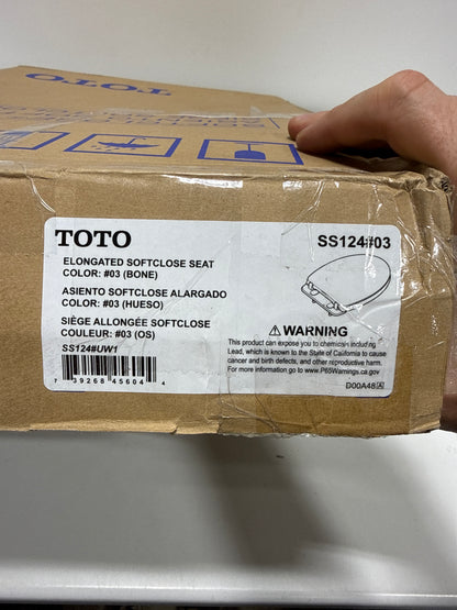 TOTO SoftClose Slow Close Elongated Toilet Seat and Lid, Bone - SS124#03