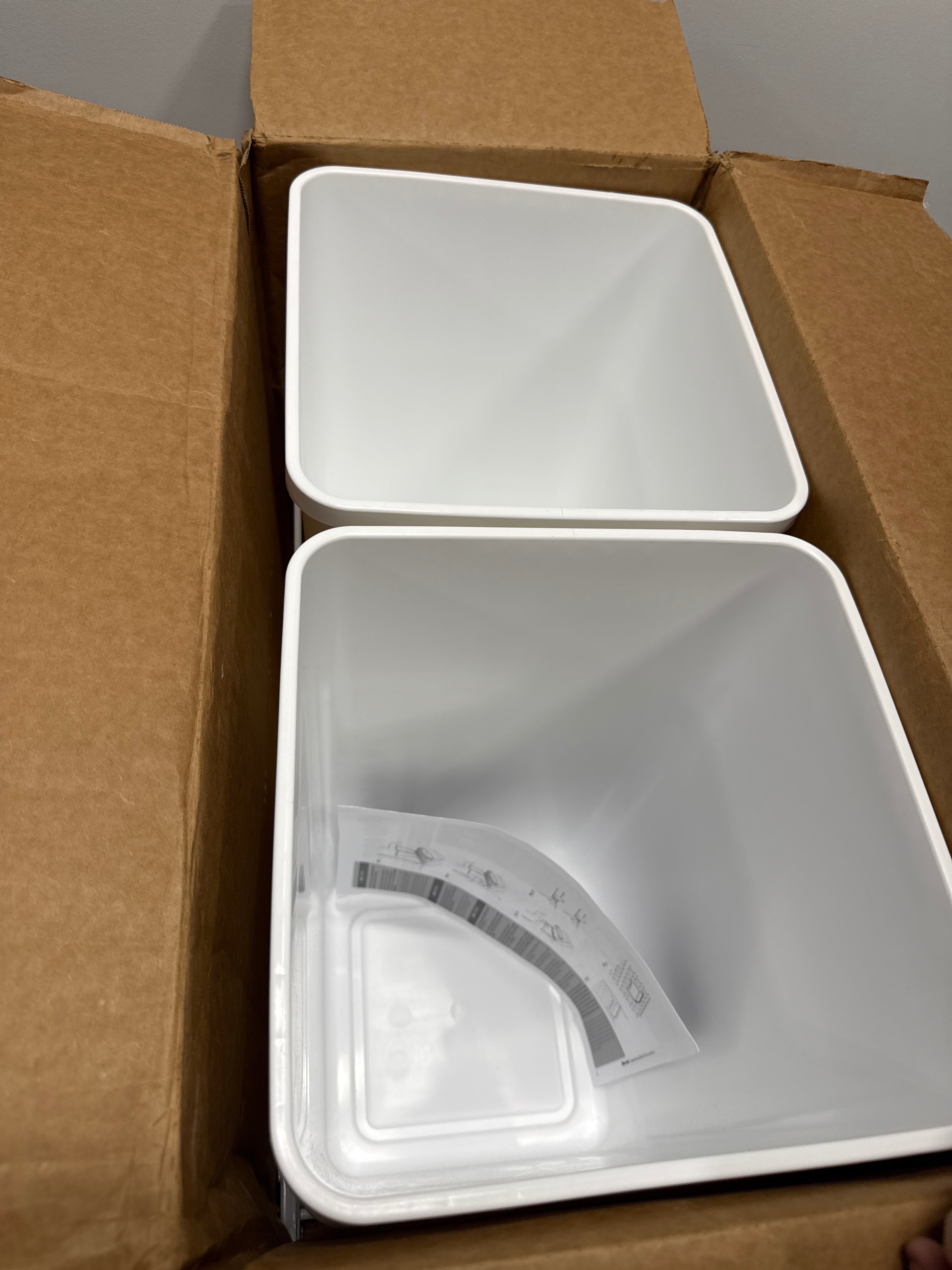No Hardware Rev-a-Shelf Double Pullout Kitchen Cabinet 27 Qt. Trash Can RV-15PB-2 S