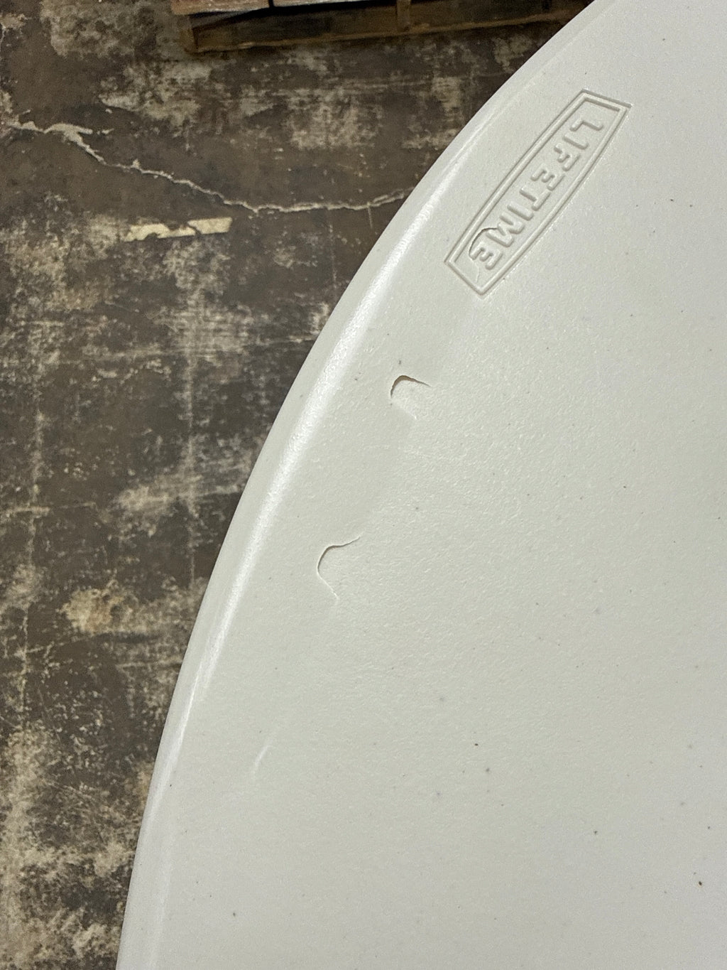Crack Lifetime Bistro Table, Round, 33" Diameter, Almond