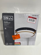 12 in. Matte Black and Gold Integrated LED Flush Mount with White Acrylic Shade - *Lighting & Electrical