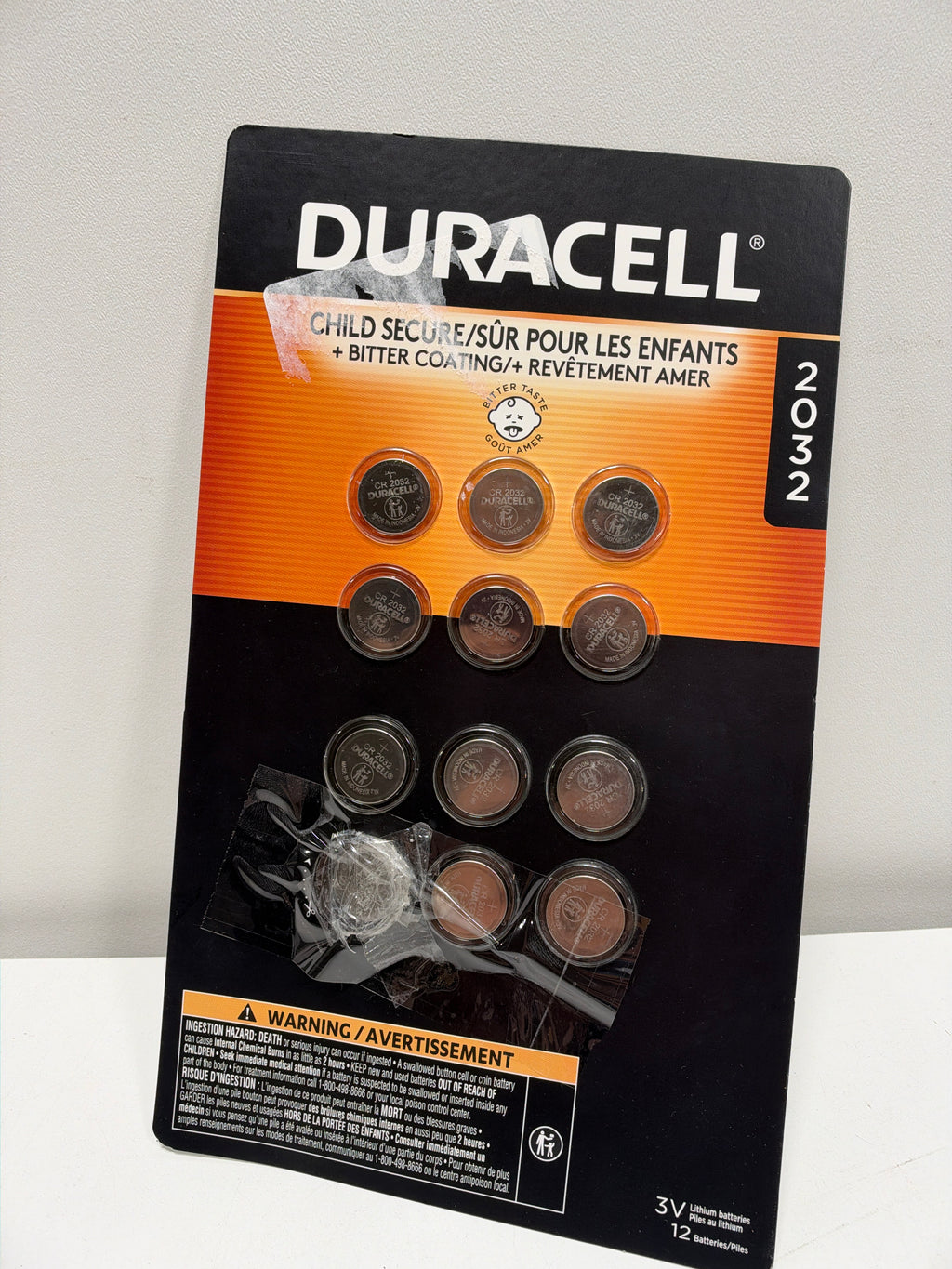 12 x Duracell 2032 Lithium Coin Batteries