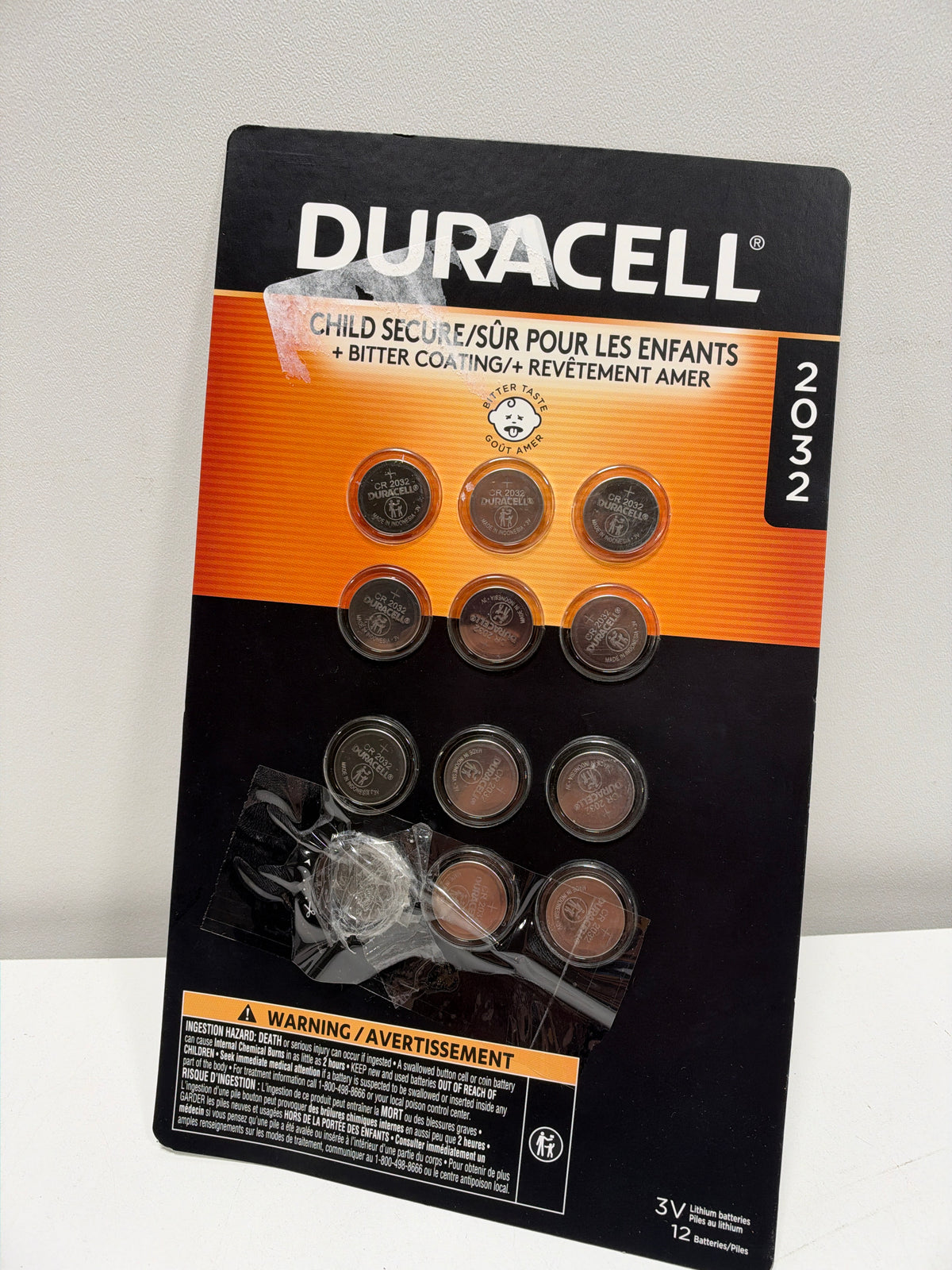 12 x Duracell 2032 Lithium Coin Batteries