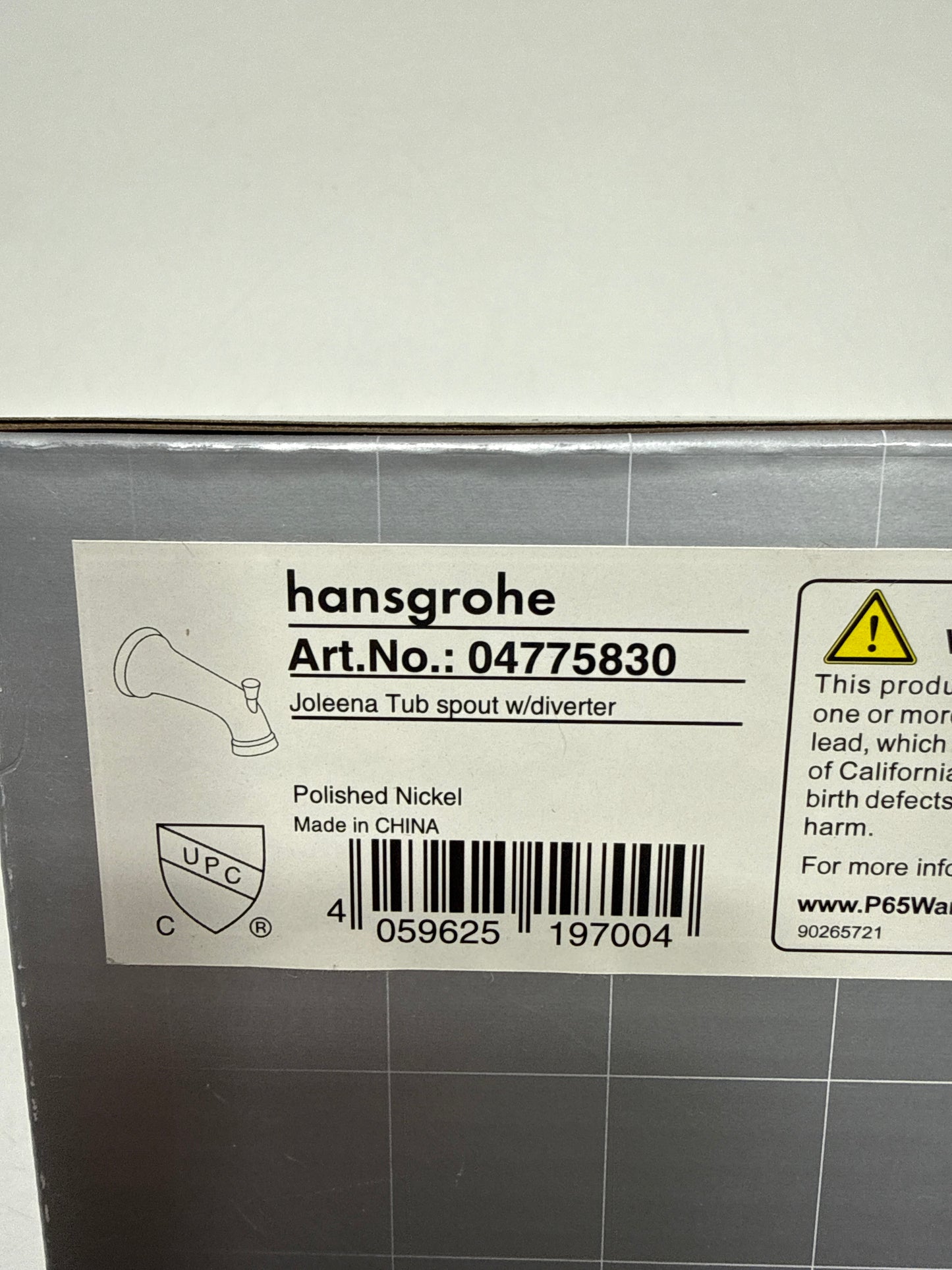 hansgrohe 4775830 Joleena Tub Spout with Diverter in Polished Nickel