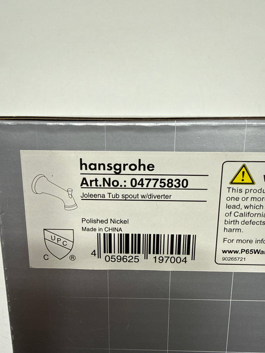 hansgrohe 4775830 Joleena Tub Spout with Diverter in Polished Nickel