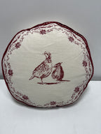 Cream and Burgundy Partridge Pillow - 16’’R X 2’’D - Threshold™ Designed with Studio McGee - *Home Decor & Curtains