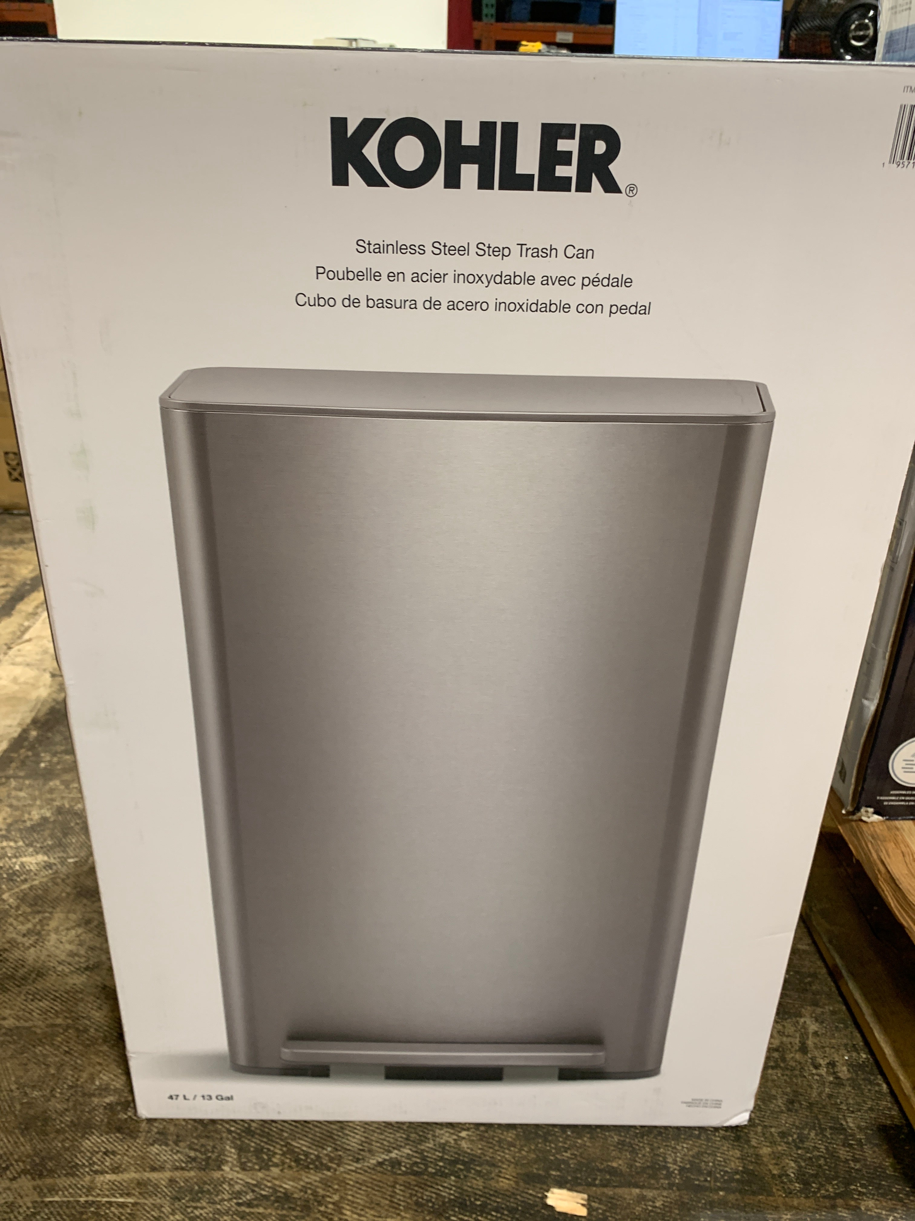 Used Kohler 47L Step Trash Can