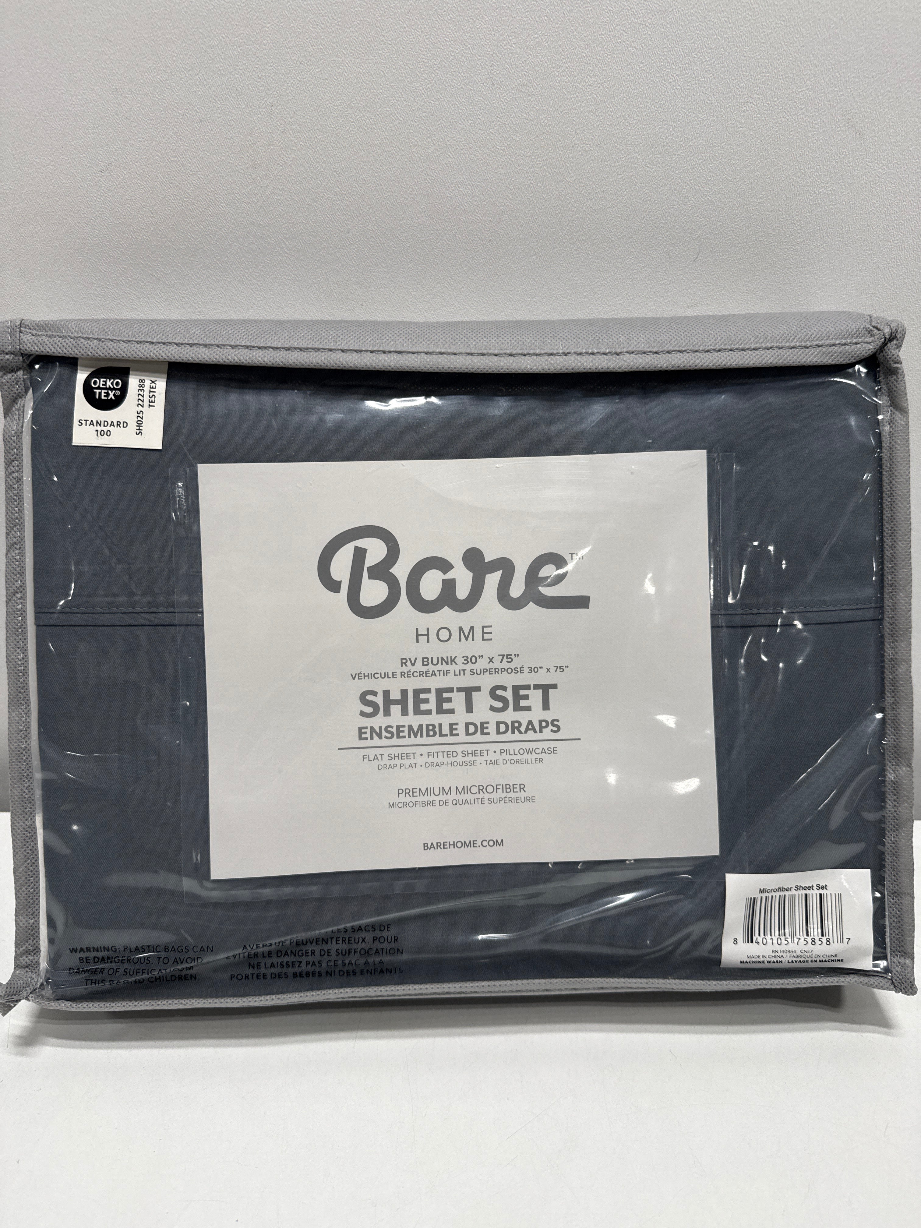 Bare Home RV Bunk Sheet Set - 1800 Ultra-Soft Microfiber RV Bunk Bed Sheets - Double Brushed - Deep Pockets - Easy Fit - 3 Piece Set