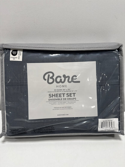 Bare Home RV Bunk Sheet Set - 1800 Ultra-Soft Microfiber RV Bunk Bed Sheets - Double Brushed - Deep Pockets - Easy Fit - 3 Piece Set