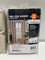 Pair Paloma Natural 38 in. W X 63 in. L Grommet 100% Blackout Curtain