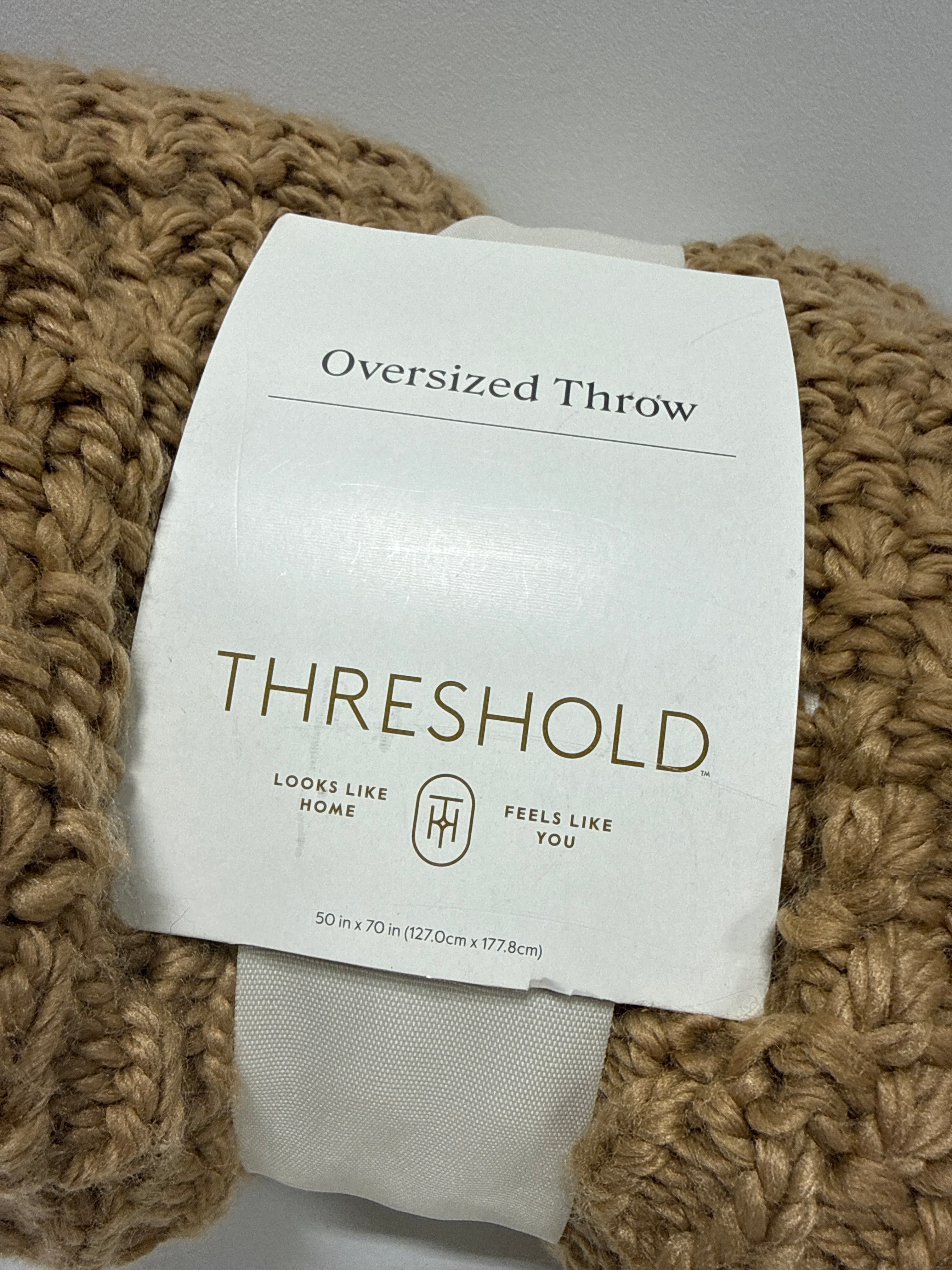 Oversized Recycled Knit Throw Blanket Brown - Threshold - *Bedding