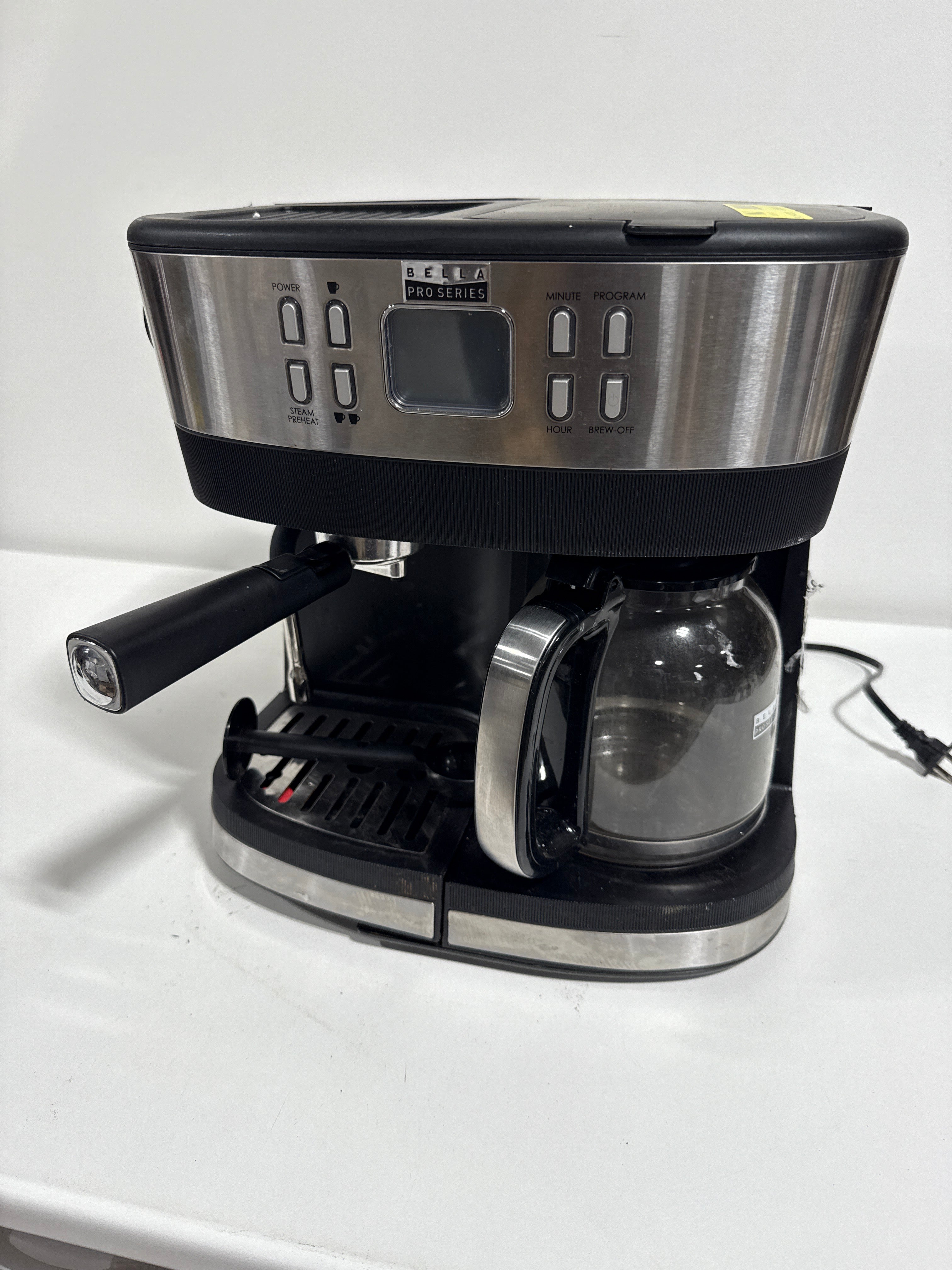 Used Bella PRO - Combo 19-Bar Espresso and 10-Cup Drip Coffee Maker - Stainless Steel - *Kitchen Appliances