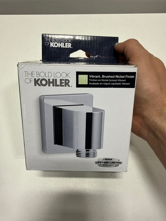 KOHLER 98350-BN Awaken Wall Mount Supply Elbow, Low Profile Design, For Use with Handshower and Hose, Corrosion Resistant, Long Lasting Durability, Vibrant Brushed Nickel