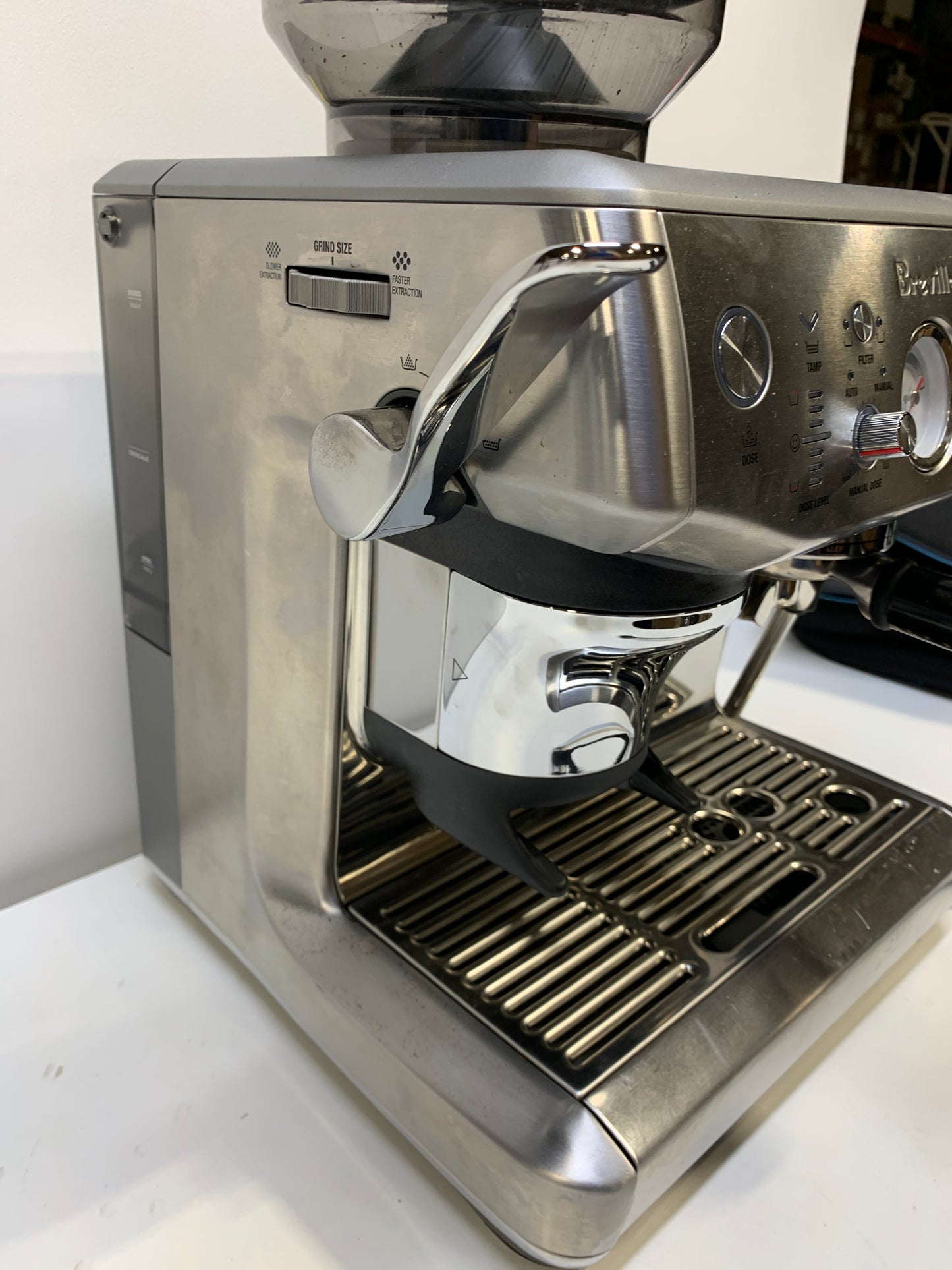 Used Breville - the Barista Express Impress Espresso Machine - Brushed Stainless Steel