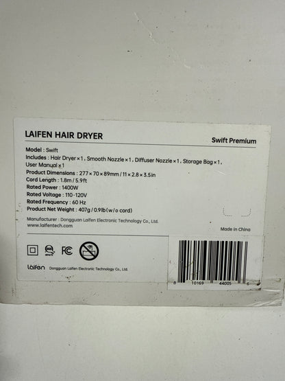 Laifen Swift Premium Hair Dryer + Bag - Pink - 1400 Watts