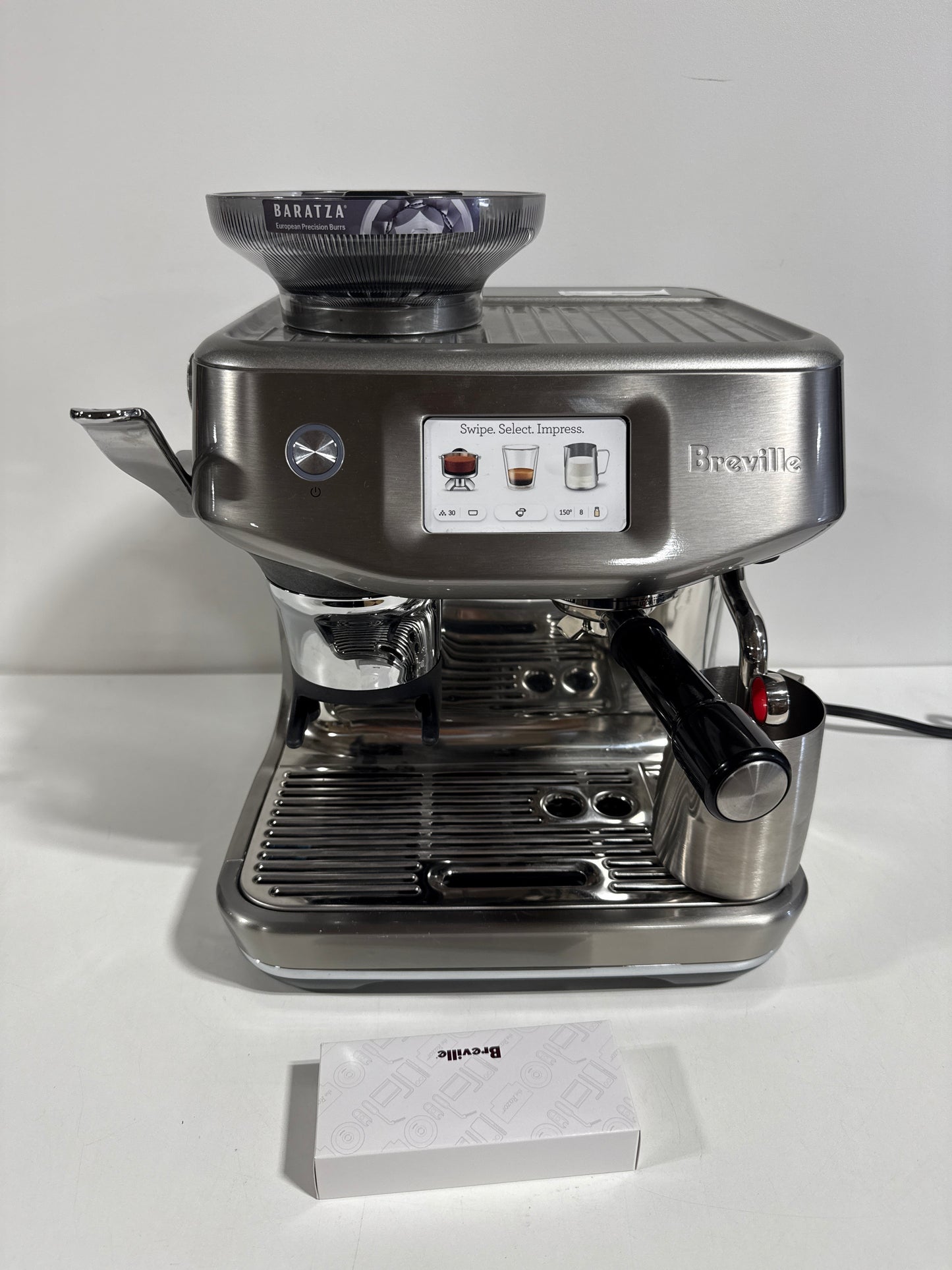 Scratch & Dent Breville the Barista Touch Impress Espresso Machine with Grinder & Milk Frother, Espresso Maker with Assisted Tamping, Cappuccino & Latte Machine