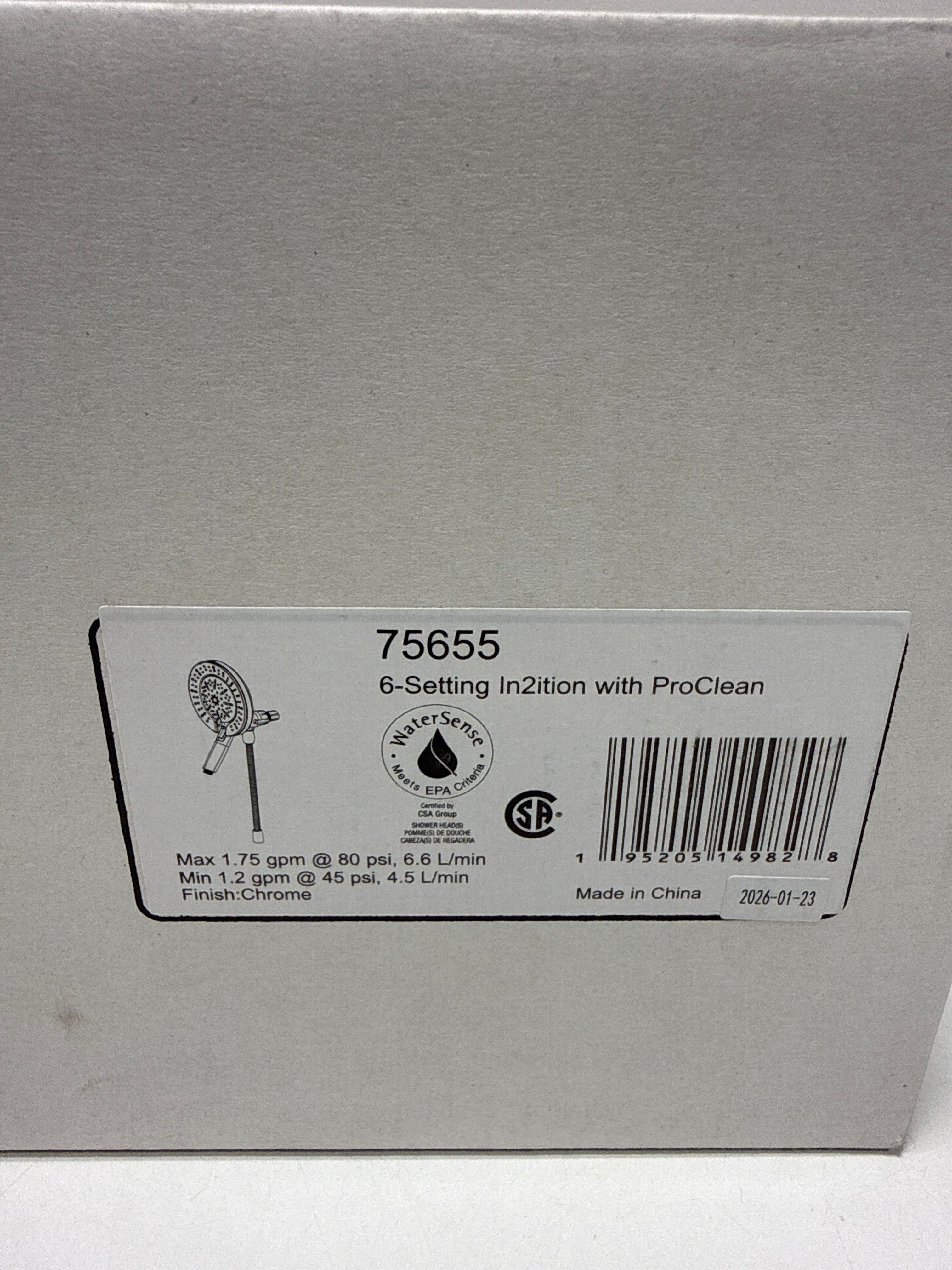 Delta 75655 In2ition 1.75 GPM Multi Function 2-in-1 Shower Head and Hand Shower with ProClean Chrome
