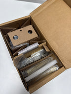 Passage Square Lever and Contemporary Square Rose with 6AL Latch and Dual Strike Lifetime Satin Mfr # PSSQUCSR044Passage Square Lever and Contemporary Square Rose with 6AL Latch and Dual Strike Lifetime Satin Mfr # PSSQUCSR044