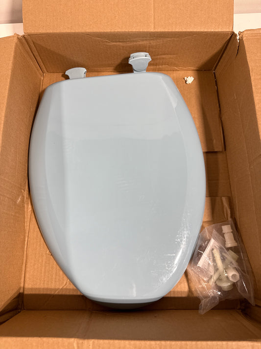 Scuff Regency Blue Bemis Classic Colors Elongated Closed-Front Toilet Seat and Lid