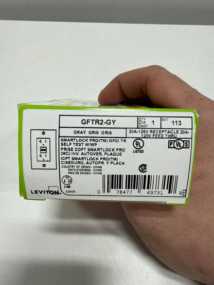 Leviton 20 Amps 125 V Standard/Duplex Gray GFCI Outlet 5-20R