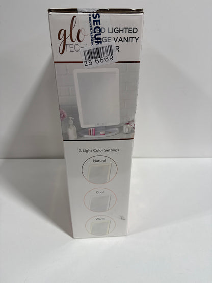 11.8 in. X 17.7 in. Lighted Tabletop Makeup Mirror in White