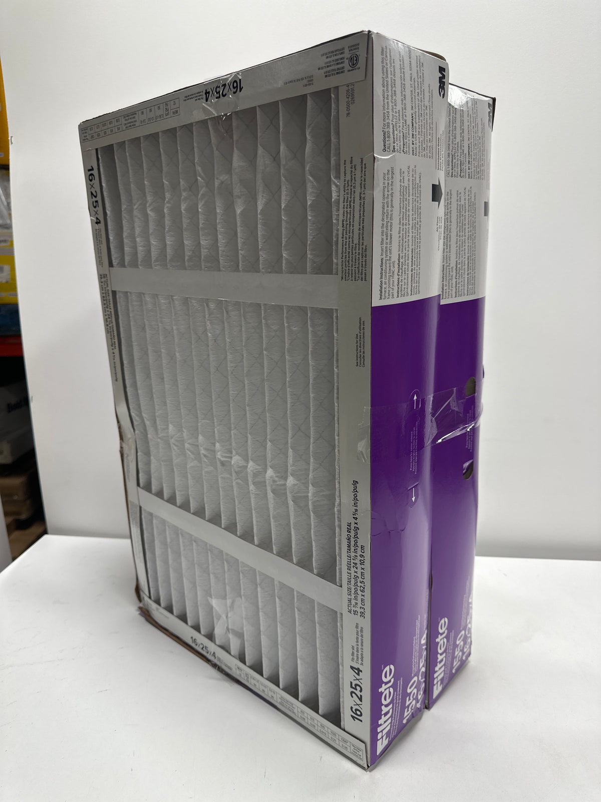 2 x Filtrete 16 x 25 x 4 HVAC Furnace Air Filter MPR 1550 MERV 12 Ultra Allergen Reduction