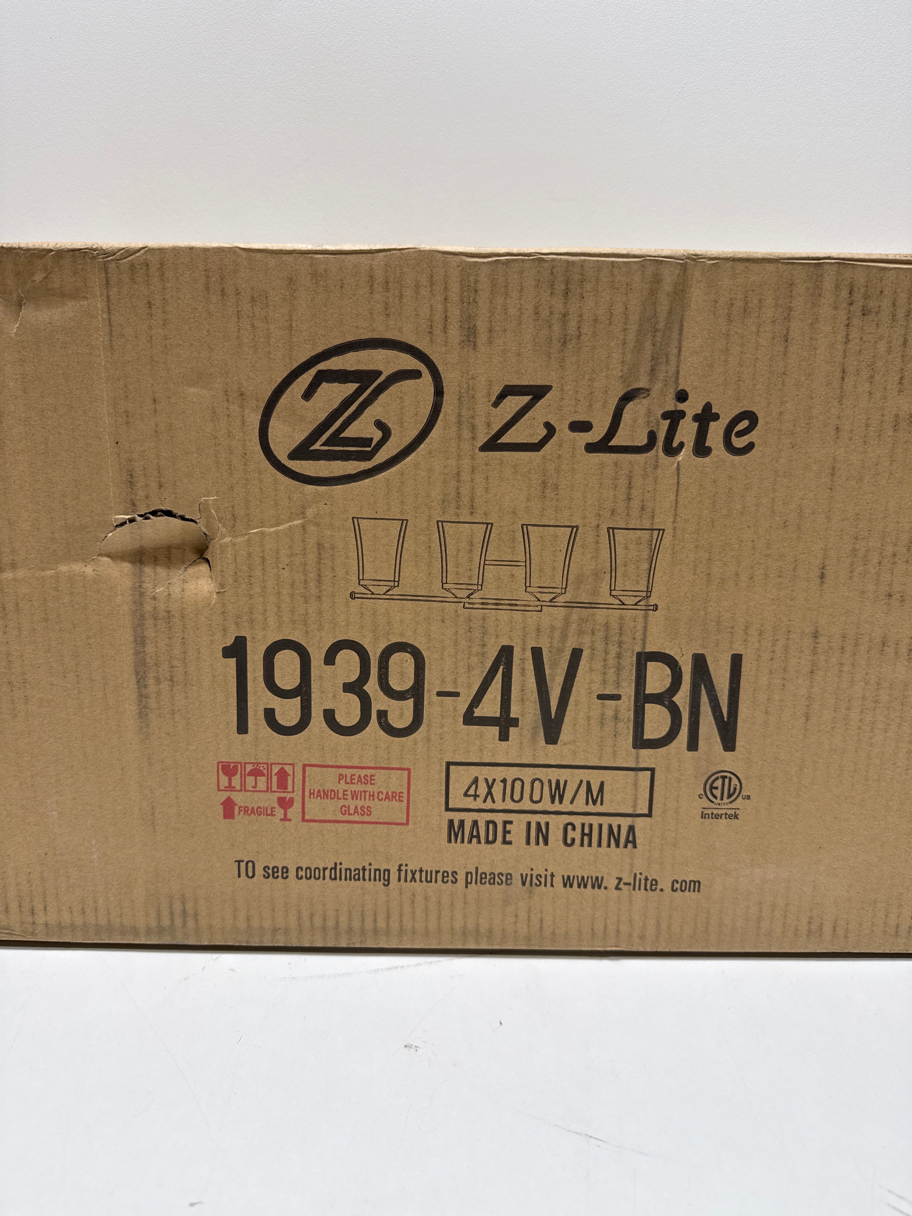 Z-Lite 1939-4V-BN Darcy Vanity, 4-Light 400 Total Watts, Brushed Nickel