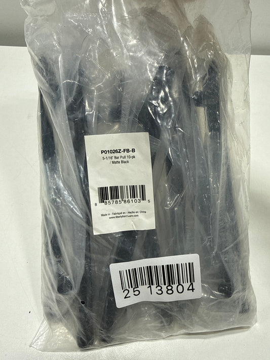 10 x Franklin Brass P01026Z-B 5 Inch Center to Center Bar Cabinet Pull - Pack of 10 Matte Black