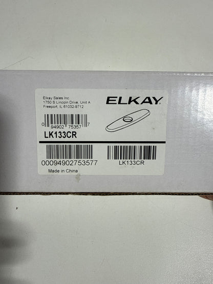 Elkay LK133 3-Hole Escutcheon Plate for Elkay Single Hole Faucets Chrome