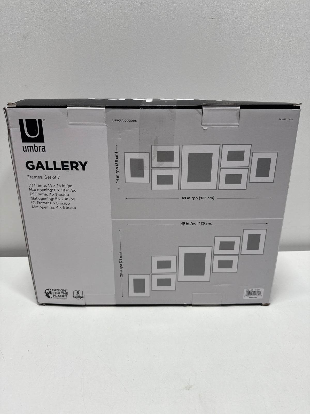 Umbra Gallery Frames, Black, Set of 7