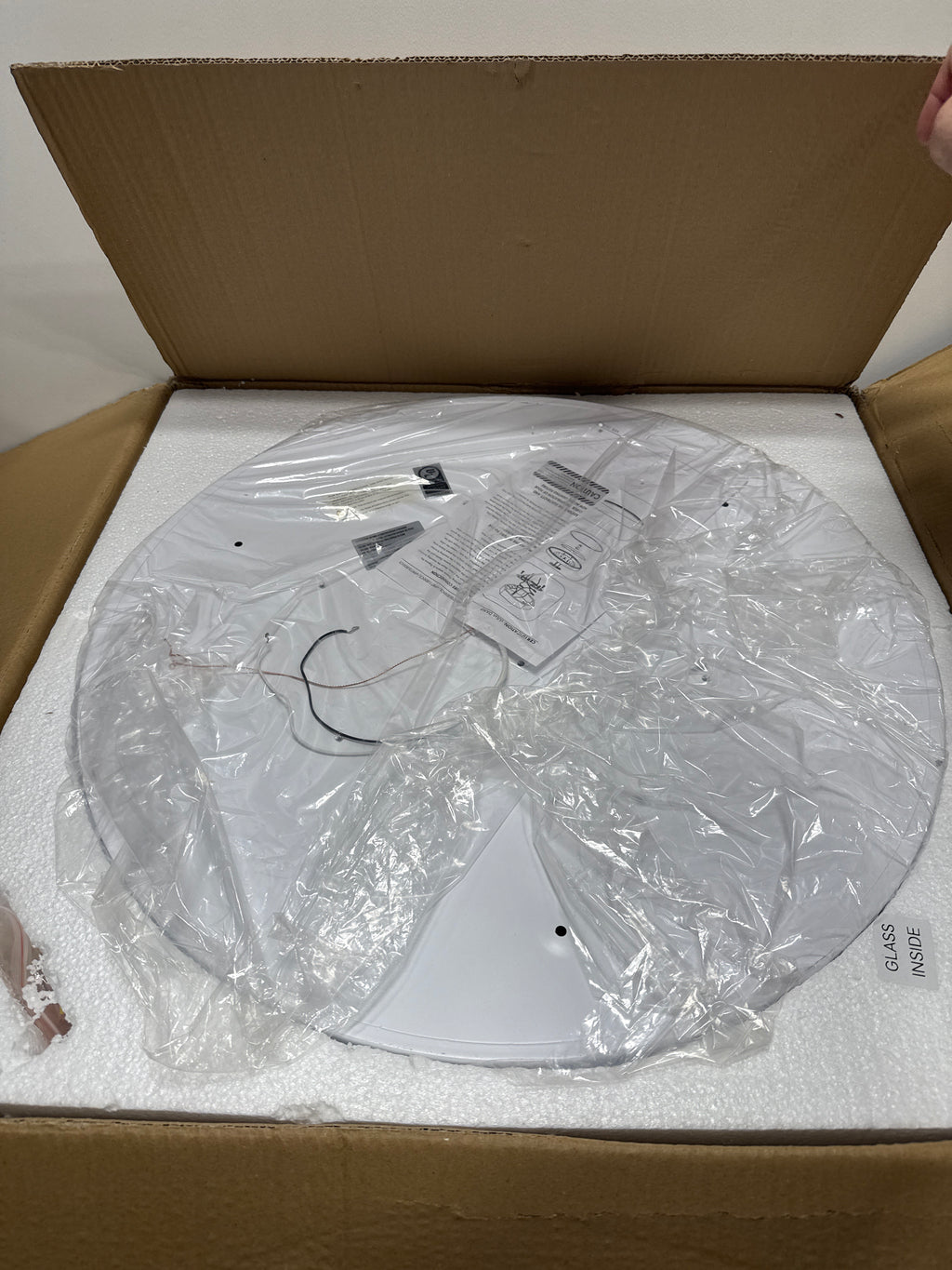 Access Lighting Malaga 23.75 in. 40-Watt Matte White Integrated LED Flush Mount with White Acrylic Shade