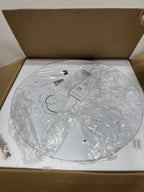 Access Lighting Malaga 23.75 in. 40-Watt Matte White Integrated LED Flush Mount with White Acrylic Shade