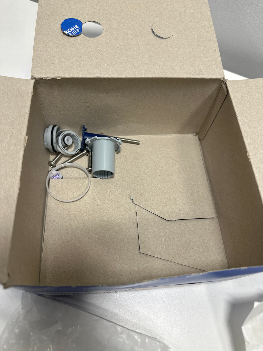 Missing Part Grohe 24 107 Grohtherm Thermostatic Valve Trim Only with Dual Lever Handles and Volume Control - Less Rough in Brushed Nickel