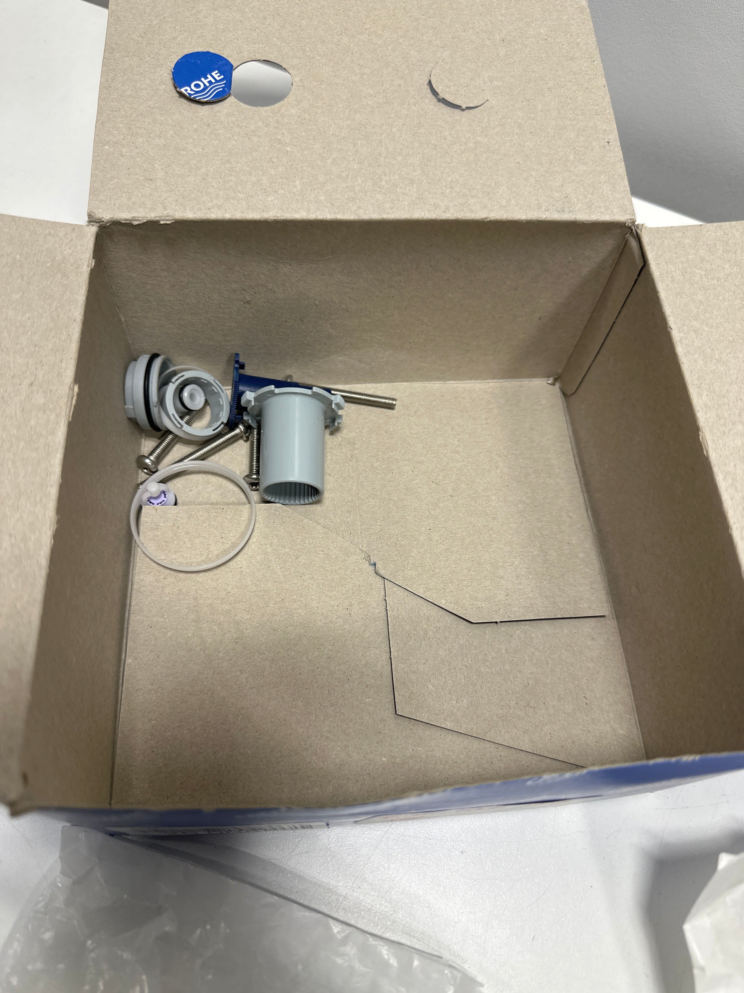 Missing Part Grohe 24 107 Grohtherm Thermostatic Valve Trim Only with Dual Lever Handles and Volume Control - Less Rough in Brushed Nickel