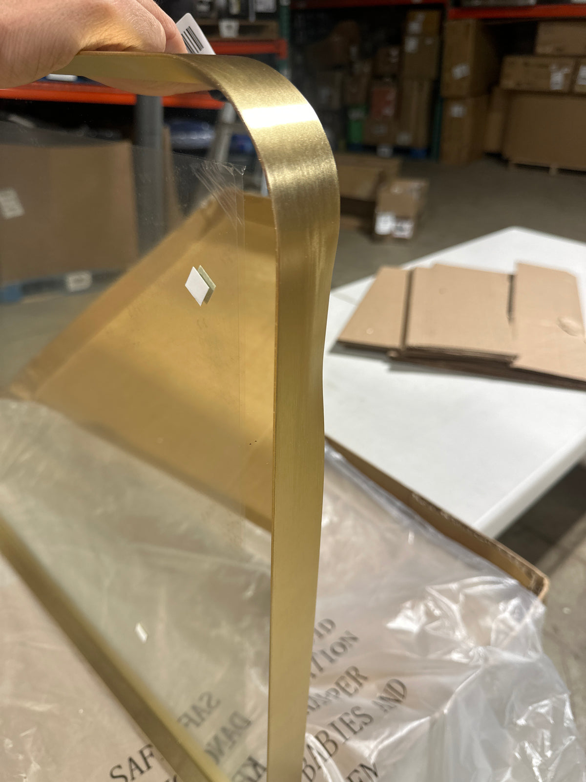 Dent Kohler 26052-BGL Essential Rectangular Bathroom Mirrors, Bathroom Mirrors for Over Sink, 22 in. W x 34 in. H, Moderne Brushed Gold