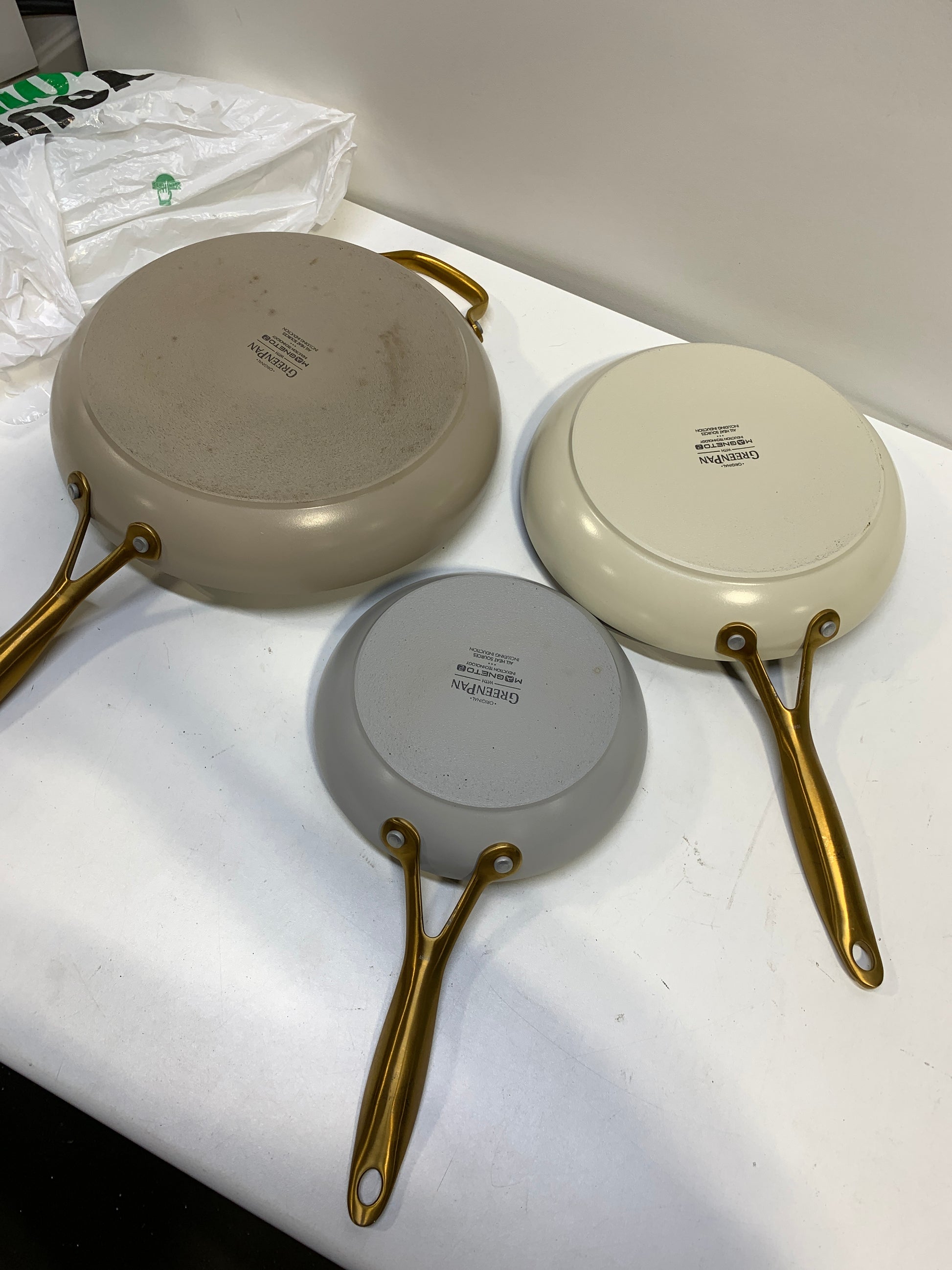 Used GreenPan Jewel Pro Ceramic Non-Stick 3-piece Fry Pan Set - *Kitchen & Dining