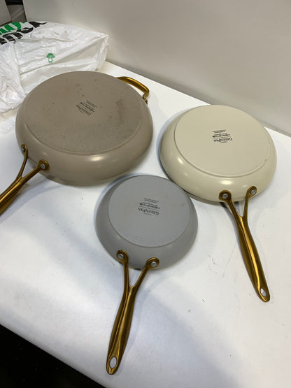 Used GreenPan Jewel Pro Ceramic Non-Stick 3-piece Fry Pan Set - *Kitchen & Dining