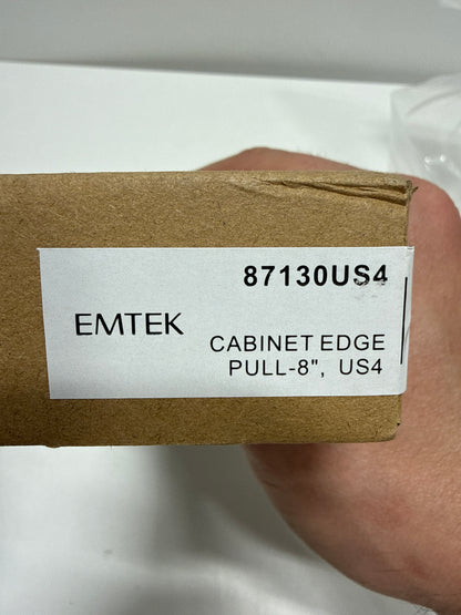 4 x Emtek 87130 Modern Edge 8 Inch Center to Center Finger Cabinet Pull