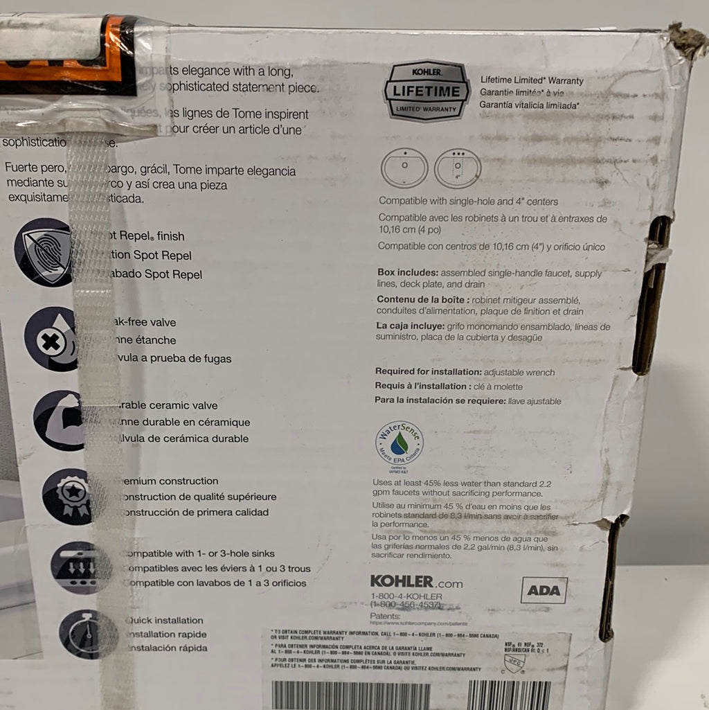 Kohler TOME Single Handle Bathroom Faucet Brushed Nickel