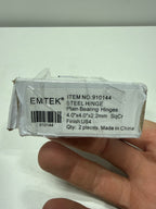 Emtek 9100 Steel Hinges (Pair) - SD - 4" X 4" Square Corners - 910144 - Satin Brass (US4)