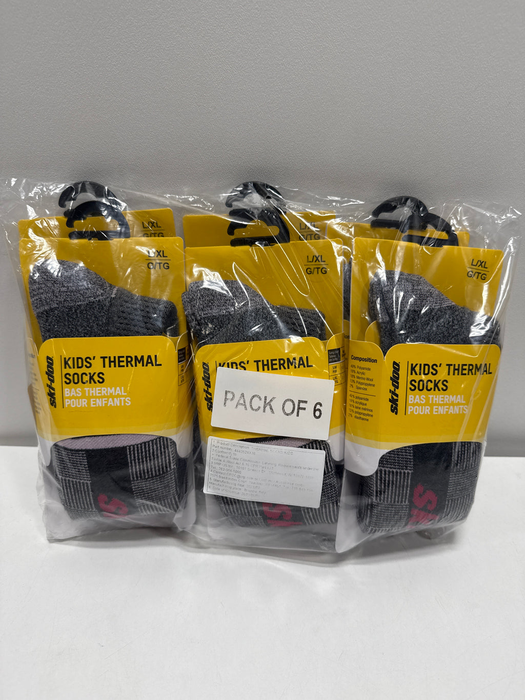 Ski-Doo Kids Thermal Socks - 6 Pairs
