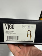 Vigo VG02052 Edison 1.8 GPM 20’’ H Single Handle Single Hole Pre-Rinse Pull Down Kitchen Faucet Matte Brushed Gold
