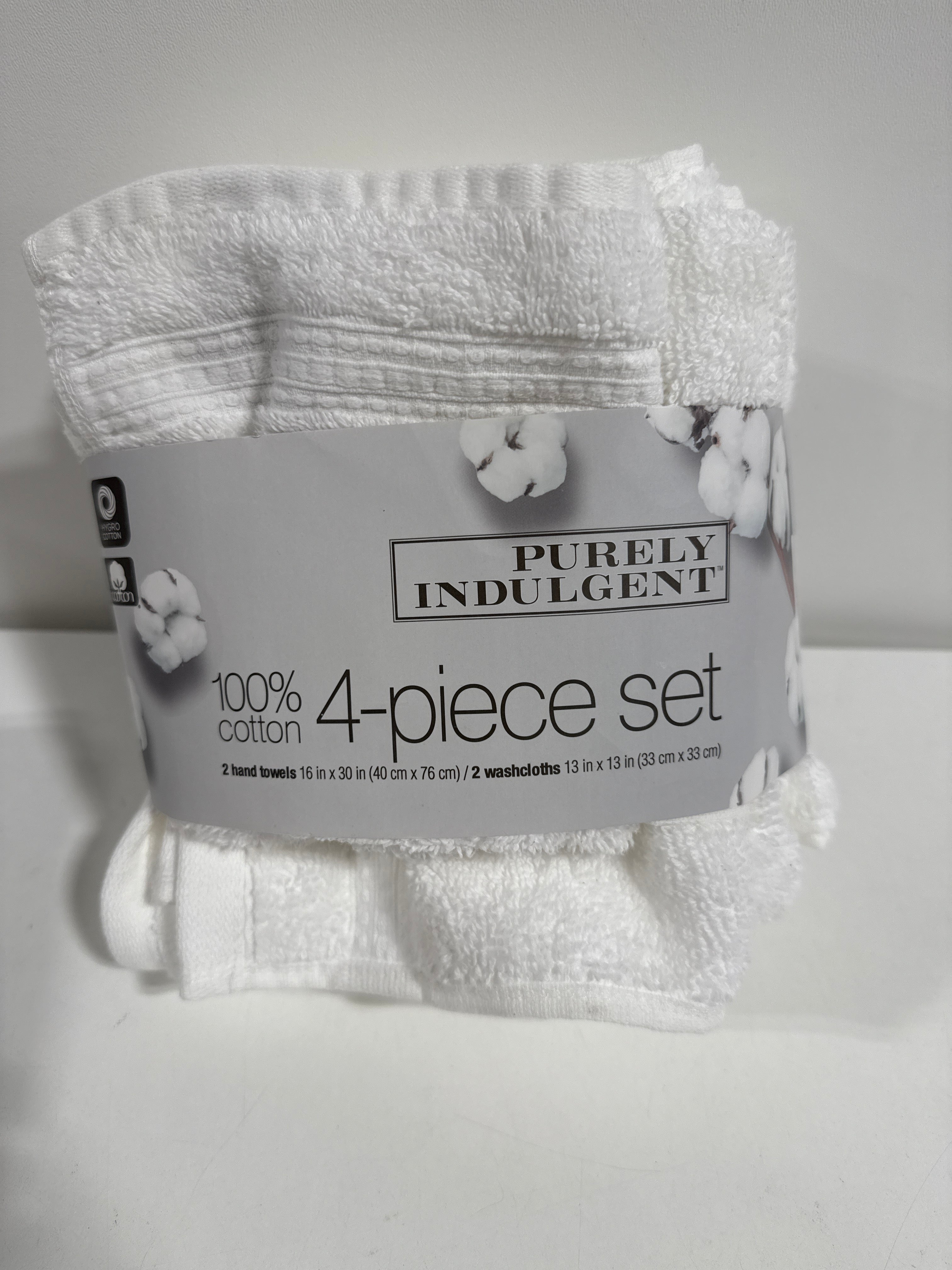 Purely Indulgent 4-pack Hand Towel and Wash Cloth Set - *Kitchen & Dining