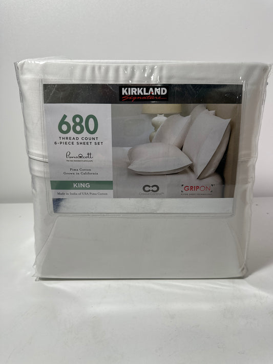 3 Pc Kirkland Signature 680 Thread Count Sheet Set King